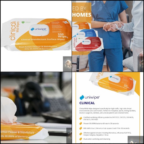 Uniwipe clinical midi wipes - clinical, midi-wipes